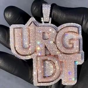 จี้เพชรโมอิสซาไนต์แท้ 3 กะรัต สำหรับผู้ชาย ดีไซน์ทรงแหลม ชุบทองคำขาว 14K เหมาะสำหรับงานปาร์ตี้ พร้อมจี้เพชรเสริม - Product Image 3