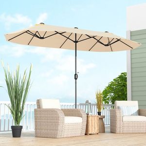 Sombrilla de Patio de Doble Cara de 13 Pies Cuadrados con Manivela para Exteriores, Playa, Villa, Hotel - Product Image 5