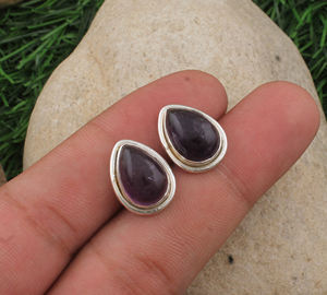 Boucles d'oreilles pendantes en améthyste naturelle, argent sterling 925, forme goutte d'eau, bijoux de luxe, pierre de naissance de février, vente en gros - Product Image 6