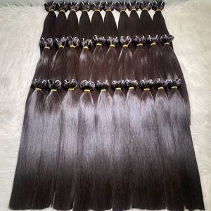 Cabello vietnamita crudo Super doble hueso dibujado recto Hd encaje y paquetes extensiones de cabello humano calidad donante único - Product Image 3