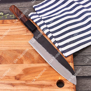 Couteau de chef Santoku japonais forgé en acier inoxydable 12C27, vintage, professionnel, 7 pouces, manche en bois de rose naturel G10, ambidextre - Product Image 3