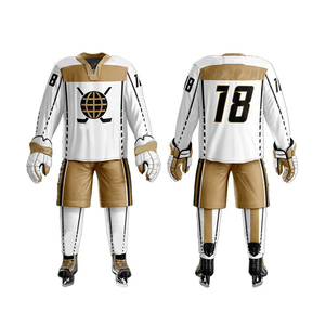 Ensemble de maillots de hockey sur glace personnalisés blanc, vert, noir, manches longues, sublimés, respirants, anti-humidité, joueur 23, adulte, unisexe, devant - Product Image 5