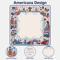 Tapis de jeu de mahjong américain pliable et portable, motif patriotique Statue de la Liberté de New York, en caoutchouc moderne USA