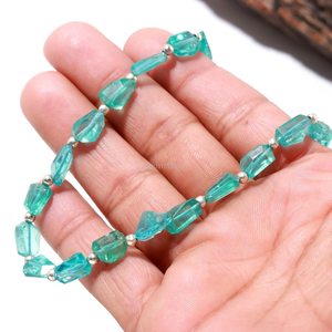 Natural Blue Apatite Faceted Nugget Beaded <b>Necklace</b> March Birthstone Gemstone Jewelry Handmade Apatite <b>Statement</b> <b>Necklace</b> Bulk - Product Image 4