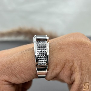 18K Solid White Gold Men's Black Moissanite <b>Ring</b> 8x8mm Asscher Cut Iced Out Hip Hop <b>Statement</b> <b>Ring</b> Luxury Gift for Him Wholesale - Product Image 2