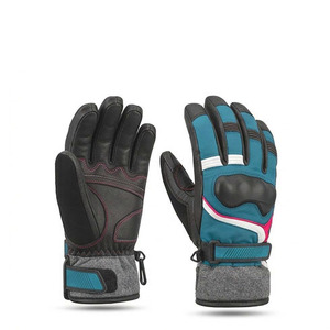 Gants de ski d'extérieur à doigts entiers avec manchette réglable, gants d'hiver chauds et imperméables personnalisés, équipement de protection sportif de couleur unie - Product Image 5