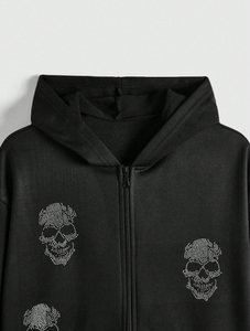 Sweat à capuche surdimensionné pour homme, respirant, écologique, 100% coton, polaire 300g, manches longues, broderie pierre de cristal - Product Image 6