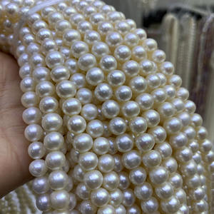 Collier et bracelet en perles d'eau douce violettes naturelles Zhuji Pearl, 4-5 mm, presque rondes, perles semi-finies en vrac, vente en gros - Product Image 1