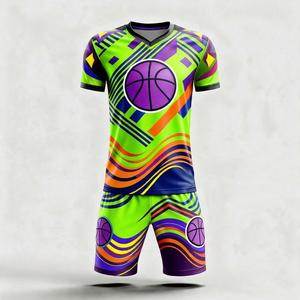 ชุดกีฬาบาสเก็ตบอลแบบเสื้อกล้ามพร้อมกางเกงขาสั้น ผ้าระบายความร้อน สามารถสั่งทำชื่อผู้เล่น หมายเลข และโลโก้ได้ - Product Image 6