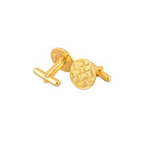 Gemelo de manga dorado con patrón de rombos cruzados - Product Image 2