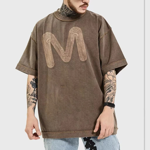 Camisetas de Manga Corta Extra Grandes Personalizadas para Hombre, Estilo Lavado Ácido, Colección de Verano, Camiseta con Hombros Caídos - Product Image 3