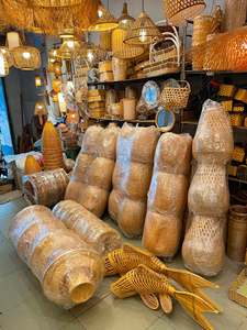 Handmade Rattan Cylinder Lamp Covers European Antique Style Hand Woven Eco-Friendly <b>Light</b> <b>Shades</b> - Product Image 1