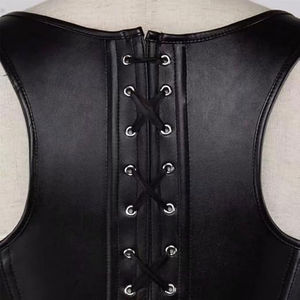 Customized Length Women's Genuine <b>Leather</b> Corset Tops High Quality Latest New Design <b>Bodysuit</b> Tops With Custom Logo Accepted - Product Image 3