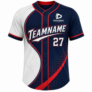 Maillot de baseball personnalisé pour homme, logo imprimé sur le devant, nom et numéro de l'équipe, 100% coton, séchage rapide, chemise de sport, cadeau pour les fans - Product Image 1
