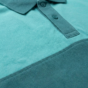 Men's Short Sleeve Color Blocked <b>Polo</b> <b>Shirt</b> Oxford Fabric Casual Style Regular Length Teal Blue - Product Image 5