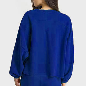 Abbigliamento sportivo da donna in poliestere e cotone, 2 pezzi, tinta unita, comodo, casual, vestibilità skinny e ampia - Product Image 6