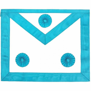 Delantal de masón premium con diseño personalizado de escuadra y compás, detalles bordados y ribete decorativo. - Product Image 1