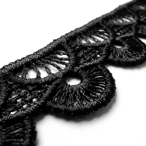 Encaje Guipur Floral Negro de 10 mm, Ribete de Encaje GPO Ecológico, Lujoso, Personalizable, 20 Metros, para Accesorios para el Cabello, Regalos y Manualidades - Product Image 5