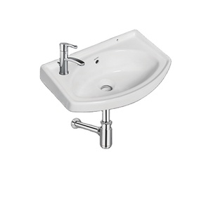 Lavabo pequeño con acabado brillante de forma ovalada de cerámica blanca de calidad excepcional, precio de mercado confiable de un solo orificio, exportador global - Product Image 1