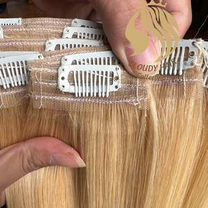 Extensions de cheveux vierges de haute qualité tissage os droit Clip Ins faisceaux de cheveux fermeture assortie frontale cheveux humains en gros - Product Image 4