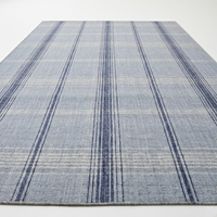 Tapis DECORDEC gris ardoise et bleu marine, géométrique, en laine, tissé plat, écologique, tufté à la main, antidérapant, pour salon, chambre, hôtel
