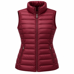 Warm Knitted Breathable Eco-Friendly Windproof Canvas <b>Packable</b> Sleeveless <b>Jacket</b> Plus Size Winter Woman Puffer Vest Custom - Product Image 4