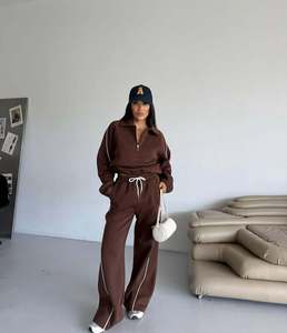 Ensemble de survêtement pour femmes, tenue de sport décontractée, vêtements de sport athlétiques, tenue moderne confortable pour l'entraînement, ensemble de vêtements à deux pièces tendance - Product Image 4