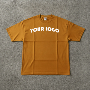 Camiseta Extra Grande de Algodón con Estilo Hip Hop, Hombros Caídos, Logotipo Personalizado, Talla Grande para Hombre - Product Image 1