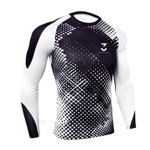 Custom Logo Training <b>Men</b> Rash Guard Quick Dry <b>Compression</b> Base Layer Spandex/Polyester Fitness Clothing for Team Sports - Product Image 2