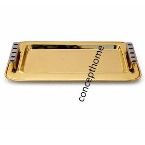 ถาดโลหะตกแต่งโต๊ะอาหารทำมือรักษ์โลกทันสมัยสำหรับเสิร์ฟอาหารในโรงแรม บ้าน และร้านอาหาร ยังไม่มีรีวิว - Product Image 2