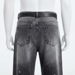 <b>Men's</b> Stonewashed Denim Cargo Pants <b>High</b> <b>Waist</b> Loose Fit Multi Pocket Streetwear Style Autumn Cotton <b>Jeans</b> - Product Image 5