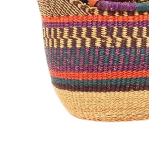 Stylish Patterned Seagrass Handbags <b>Woven</b> <b>Tote</b> <b>Bag</b> Luxury <b>Leather</b> Handles Designer Women Straw Hand <b>Bag</b> Summer Beach OEM ODM - Product Image 2