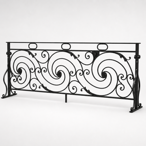 Barandilla Decorativa de Hierro Forjado Negro para Balcón, Panel de Barandilla Metálica con Adornos para Escaleras, Terraza, Decoración Exterior del Hogar - Product Image 1