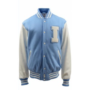 Veste universitaire pour homme de haute qualité, bleu marine avec manches crème, lettre C brodée sur le devant, col rabattu, style preppy, automne - Product Image 5