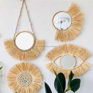 Miroir en macramé personnalisable Tenture murale faite à la main Décoration murale de style bohème Matériau durable Prix d'usine du Vietnam - Product Image 6