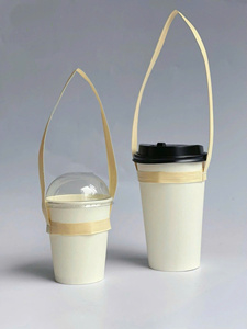 Natural Palm Leaf <b>Cup</b> Holder for Takeaway <b>Coffee</b> Tea <b>Cups</b> Eco-Friendly Biodegradable Drink Holder Bulk Packaging - Product Image 1