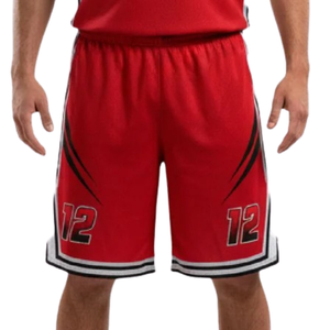 Conjunto de uniforme de baloncesto para hombre, camiseta sin mangas con cuello redondo, pantalones cortos a juego, franja lateral en contraste, nombre del equipo impreso, número, kit de equipo para adultos - Product Image 5