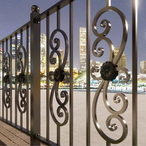 Rampe décorative de luxe en fer forgé pour balcon, rampe en fer forgé thermolaqué avec design personnalisé pour espace extérieur moderne - Product Image 4