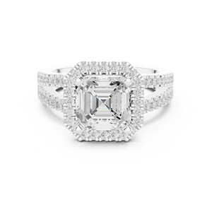Bague de mariage pour femme en or blanc 14 carats avec diamant de laboratoire taille Asscher classique de haute qualité, certifié GRA, prix raisonnable - Product Image 3