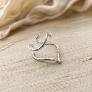 Open Heart Stainless Steel <b>Ring</b> silver Plated Minimalist Geometric Fine <b>Ring</b> for Wedding Engagement Giftv 925 Sterling Silver - Product Image 1