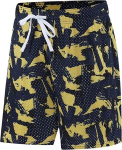 Shorts de bain pour hommes à imprimé camouflage, séchage rapide, taille à cordon de serrage, décontractés, en tissu polyester - Product Image 4
