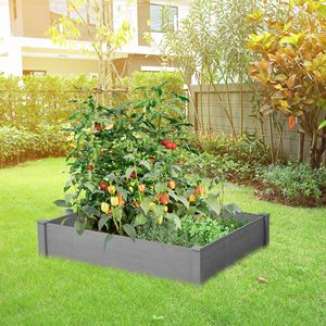 Jardinière en bois d'extérieur 48x48x10 à montage sans outils, potager surélevé, pour bâtiments de jardin, à poser sur le sol - Product Image 6