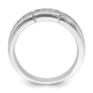 White Gold Channel <b>Set</b> Lab Grown Diamond <b>Men</b>’s Wedding Band <b>Ring</b> - Product Image 4