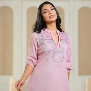 Elegant Women's Pale Pink <b>Viscose</b> <b>Dress</b> - Product Image 5