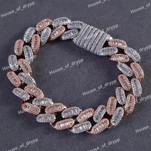 VVS Moissanite Diamond Unisex 925 Silver Bracelet Full Iced Out Hip Hop Style Passes Diamond Tester Diamond Bracelets - Product Image 4