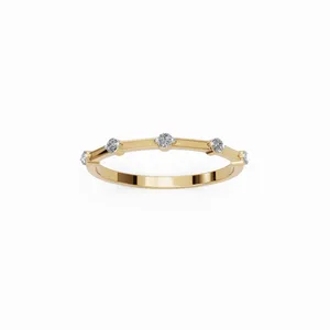 Bague Moderne de Luxe Empilable en Or Jaune 18K avec Diamant de Laboratoire, 5 Pièces Certifiées IGI pour l'Exportation en Gros depuis l'Inde - Product Image 1