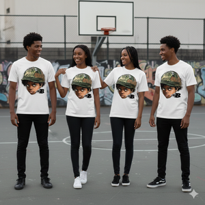 T-shirt noir pour homme en coton lourd 100 %, coupe courte et ample, impression DTG personnalisée, manches courtes. - Product Image 4