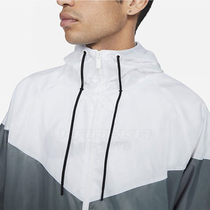 Veste coupe-vent à capuche pour homme de qualité supérieure, fermeture éclair, respirante, tissu polyester/nylon écologique, service OEM, pour l'extérieur - Product Image 2