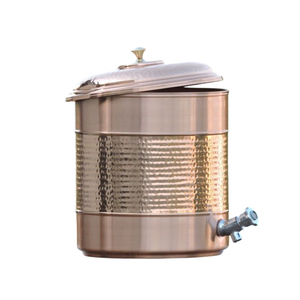 Dispensador de Agua Artesanal de Cobre en Forma de Barril, Recipiente de Almacenamiento de Cobre con Grifo de Latón, Dispensador de Bebidas de Lujo - Product Image 5