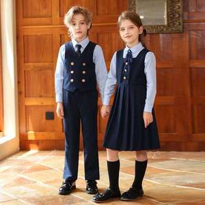 Uniforme Escolar Primario para Niños de BARU ENTERPRISES, Unisex, Azul Marino, Chaleco, Pantalones de Vestir, Camisa, Poliéster/Algodón Oxford - Product Image 2
